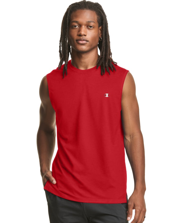 Camiseta Sin Manga Champion Hombre - Double Dry® ( Rojas ) 2451089-KT